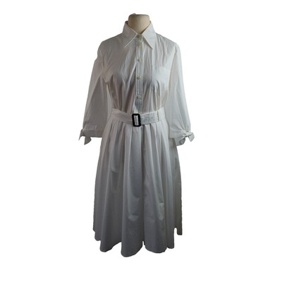 Prada Hemdblusenkleid Damen weiß 100% Baumwolle Größe UK 16 EU 44