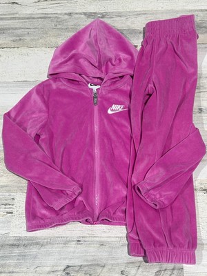 Nike Pink Jacket And Sweatpants Set - Girls Size 6 (Fits 5-6 Years) - Very Good
