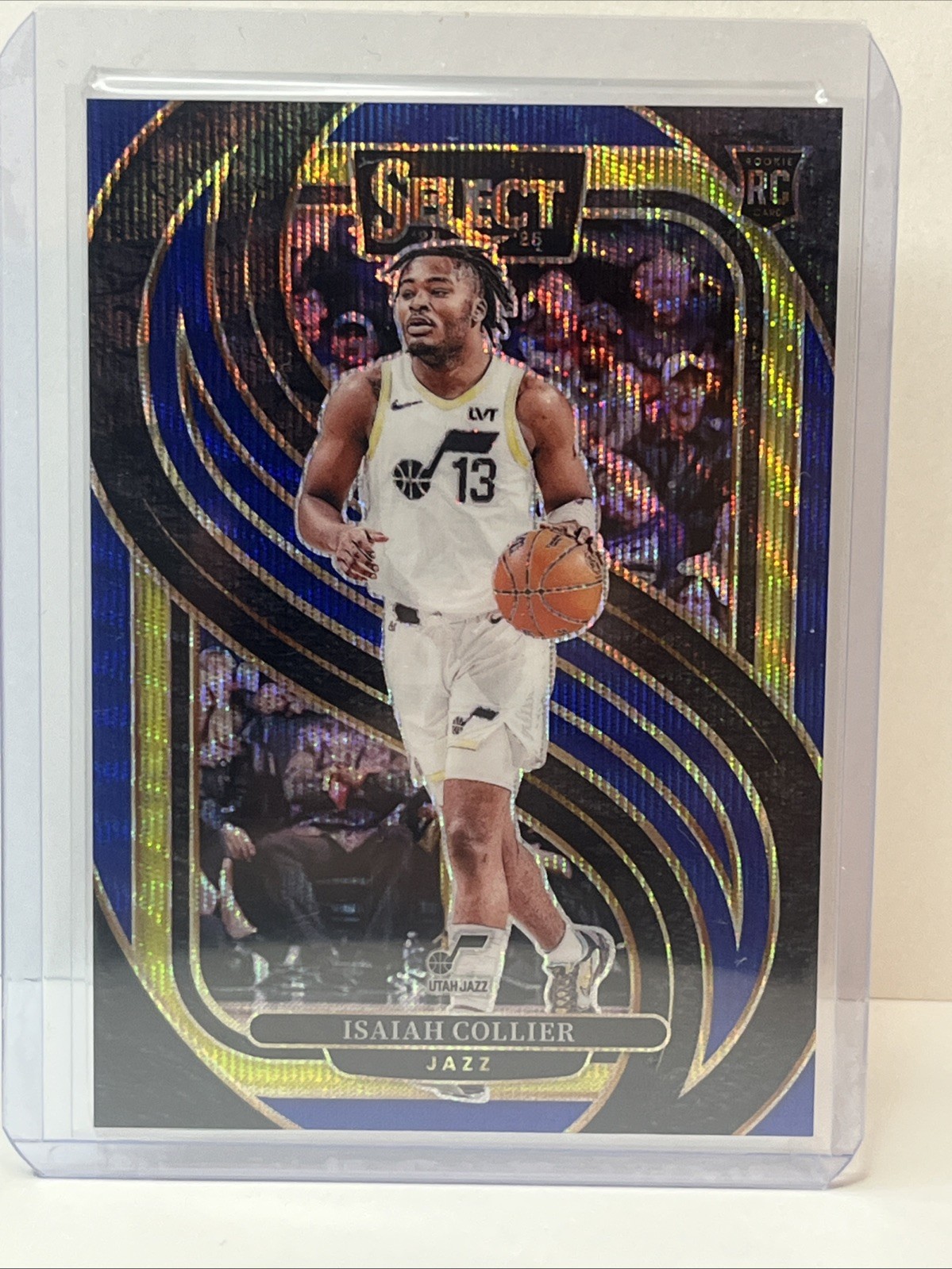 2024-25 Panini Select #178 Isaiah Collier Blue Wave Prizm #/75 RC Rookie