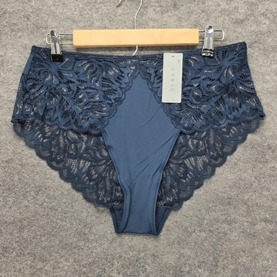 Lyric Panties Womens 16 Blue Sienna Lace Full Brief Sheer Floral Underwear