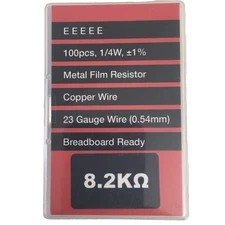 Metal Film Resistor 23 Gauge Wire EEEEE 100 pcs, Plus or Minus 1 %, Breadbd Rdy
