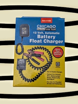 CHICAGO 12 Volt Automatic Battery Float Charger Boat Car Tractor ATV 41288 NEW