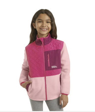 Jacket Pink Polar Fleece Pockets Girls M By Eddie Bauer MSRP 89.00