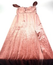 Jenny Yoo Velour Maxi Dress Size 4 Cocktail Bridesmaid Salmon