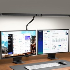 Eye-Caring Desk Lamp with Clamp, LED Desk Light Bar for Dual Monitors,