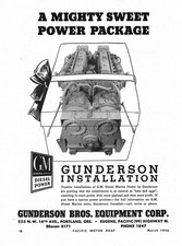 1946 Ad * Gunderson Bros Equipment Co Oregon GM Diesel Power Installation Marine