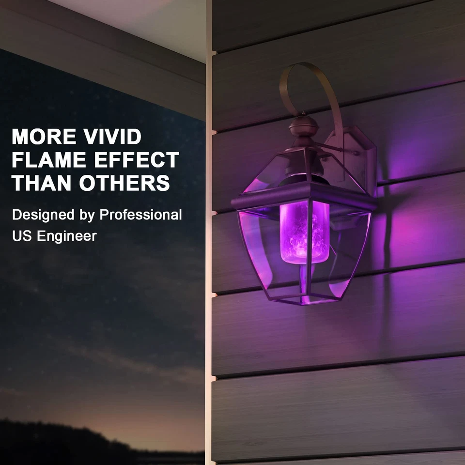 Upgraded LED Flame Light Bulbs Halloween Decorations, 4 Modes Flickering Ligh... - Image 2 of 4