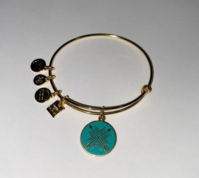 Alex and Ani -  Direction Union Bond - Blue Gold - Enamel Charm Bangle Bracelet