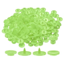 400 Set Plastic Snaps T5 Round Resin No-Sew Button Fasteners Kit, Green