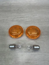 OEM Amber Bullet Turn Signal Light Lens Cover Cap Harley Sportster Softail 96-21
