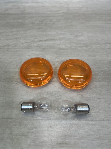 OEM Amber Bullet Turn Signal Light Lens Cover Cap Harley Sportster Softail 96-21
