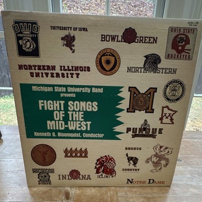 Fight Songs of the Mid-West Michigan State Univ Band LP Vinyl Bloomquist Golden 