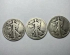 3- Walking Liberty Half Dollar 90% Silver. 1.08507 Oz. Silver.