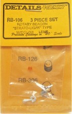 Details West 106 HO Scale Rotary Beacon with Cored Lens -- Roof Mount