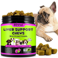 Liver Support Chews for Dogs-Turmeric Curc150 With Milk Thistle Extract Qty 150