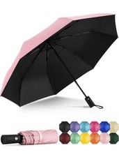 Yoobure Windproof Travel Umbrella - Automatic 42.5 inches, Auto-Coral Pink