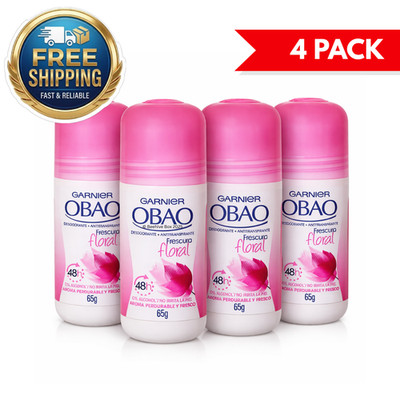 Obao Roll on Floral Scent Deodorant for Women  - 2.29oz  (4 PACK)
