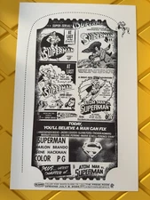 Superman Vintage Poster 11" x 17" Alamo Drafthouse Opening Night July 2025