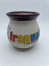 Taza de arte popular mexicano Irapuato City pintada a mano arcilla diseño jarrito taza 14 oz B84