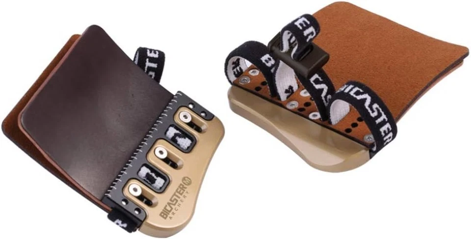 Cordovan Leather Finger Tabs + Brass Guards - RH - Image 4 of 4