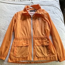 Under Armour HeatGear Orange Windbreaker Women's S Oversized Full Zip Jacket