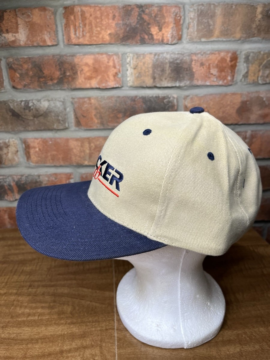 Vintage Wacker Club Neuson Construction Equipment Navy Blue/Khaki Strapback Hat View 4