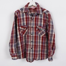 Vintage 60s 70s FrostProof Men's Cotton Heavy Flannel Shirt Size Large Maroon