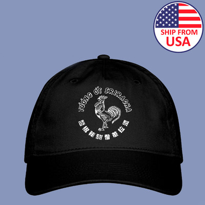 Sriracha Hot Chilli Sauce Adjustable Black Organic Hat Size Adult