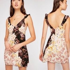 Free People Lauria Printed Mini Slip Dress Size M