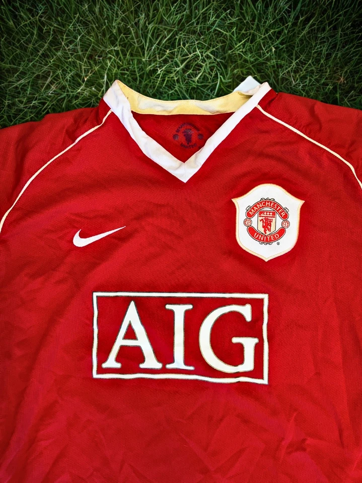 Camisa de futebol Manchester United 2006-07 Nike Home Jersey tamanho G 146814 vintage - Imagem 4 de 4
