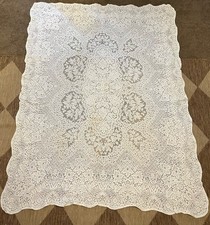 Beautiful Lace Tablecloth 61 X 77  Used Very Minor Stain Present  