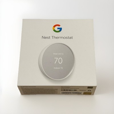 Google Nest Thermostat GA01334-US Cotton Snow Energy Star WiFi App Control Good