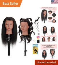 Mannequin Head with 100% Human Hair, Real Hair Cosmetology Mannequin Head Hair