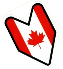 4.5 Canadian Flag Jdm Wakaba Leaf Sticker - Honda Soshinoya Decal Canada