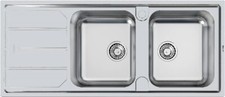 FOSTER 5812061 Waschbecken 2 Wannen Elettra Std Recht Mit Drip Inox 116 CM