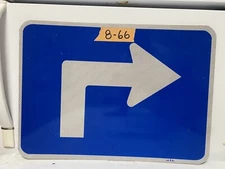 Authentic Traffic Road Street Highway Sign Blue 90 Degree Right 21" X 15" 8-66