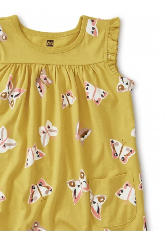 Vestido Tea Collection Niñas Mighty Mini Manga Acacia Mariposa Talla 8 Foto 2 de 4