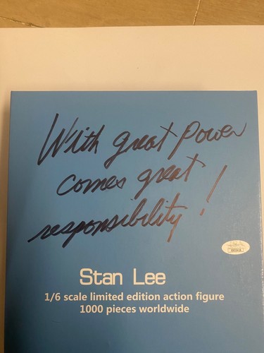 Signed (WITH GREAT POWER) STAN LEE SPIDER-MAN JOA LOA Figurine INSCRIBED Das - Picture 10 of 14