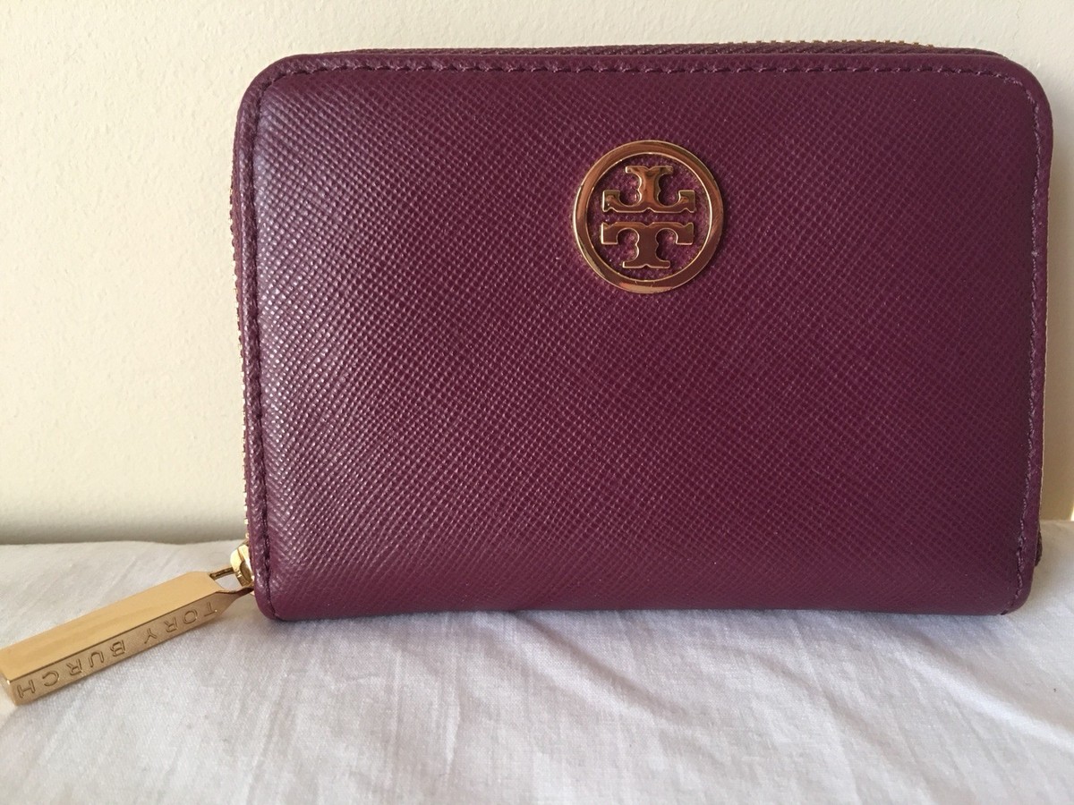 NWT 100% Authe Tory Burch Robinson Saffiano Zip Coin Case, Pretty