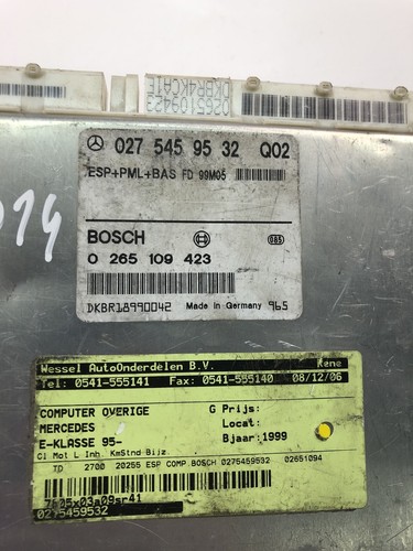 MERCEDES-BENZ E W210 0275459532 Control Unit 1999 27310512 - Picture 4 of 4