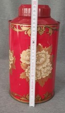 Alte Jugendstil 5 Ltr. Blechdose mit Pfingstrosen - Druck, als Reklame Tee Dose?