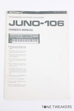 Roland Juno-106 Original Owners Manual Instruction Book VINTAGE SYNTH DEALER