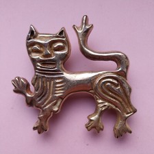Mittelalter Gewandfibel - Bronze - Löwenfibel - Brosche - Handarbeit - Handguss