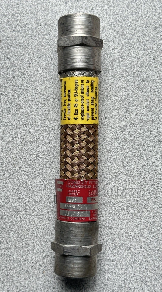EATON CROUSE-HINDS New Crouse-Hinds ECGJH14 Explosion Proof Flexible Coupling 1/2" x 4" Long FEMALE