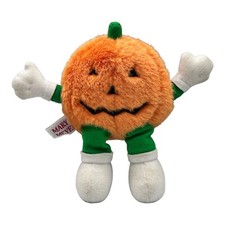 1995 Mary Meyer Pumpkin Plush Finger Puppet Halloween Jack O Lantern 6  Vintage
