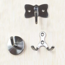 Stainless Steel Bedroom Coat Wall Hook Kitchen Hanger Single/Double Hook Thicken