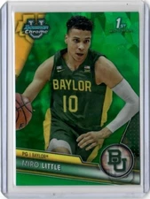 2023-24 Bowman University U Chrome Sapphire Green #12 Miro Little 31/99 Baylor