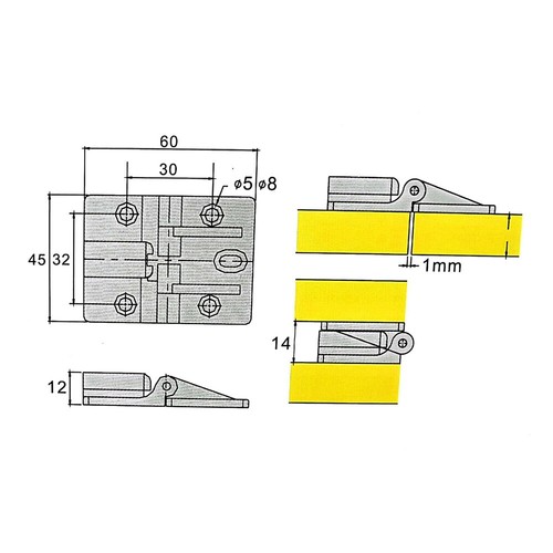 2PCS Hinge Zinc Alloy Silver for Folding Tables Camping Tables 2.36"L x 1.77"W - Picture 12 of 12