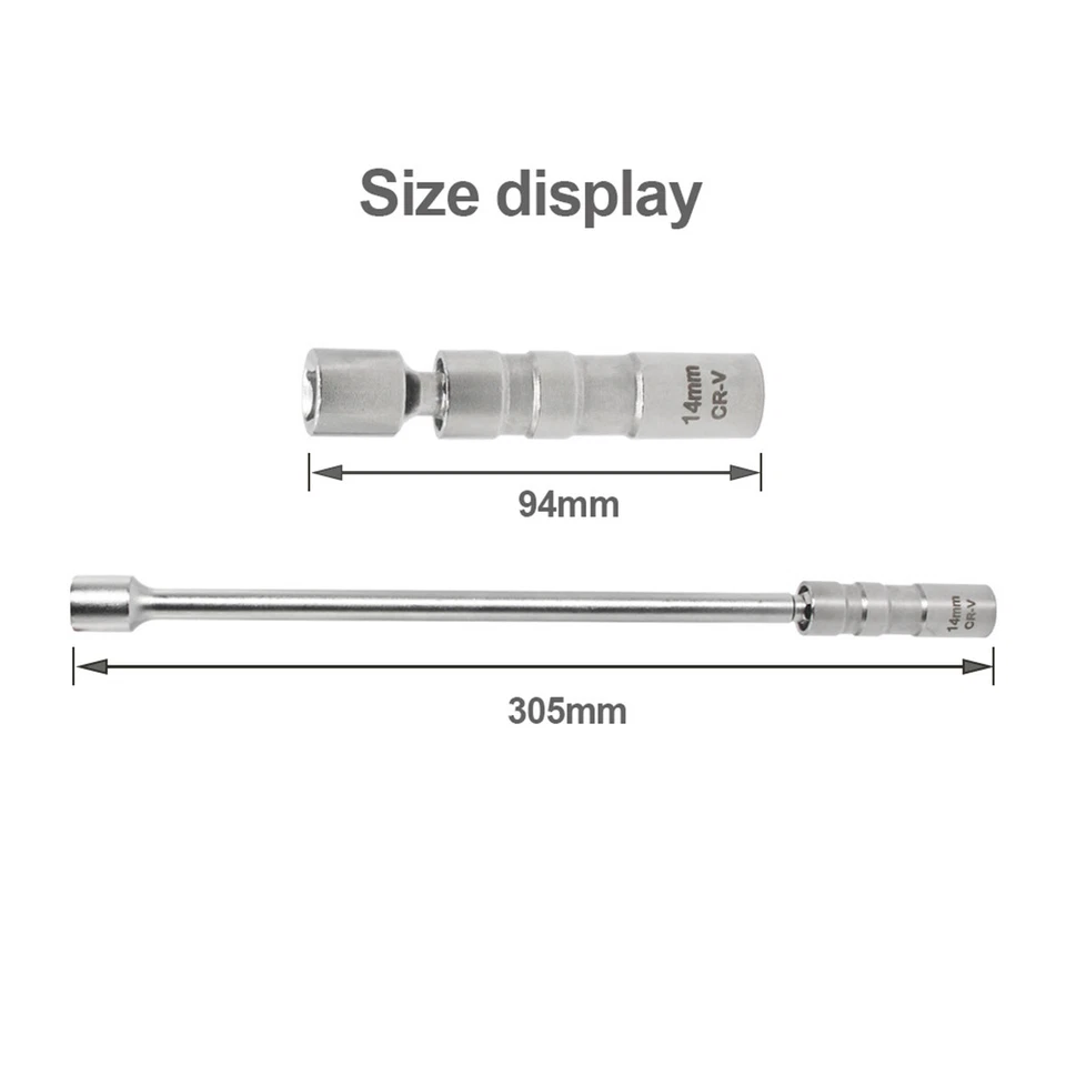 New 14MM 16MM Thin Wall Magnetic Swivel Spark Plug Socket 12-Point Removal Tool - Image 2 of 4