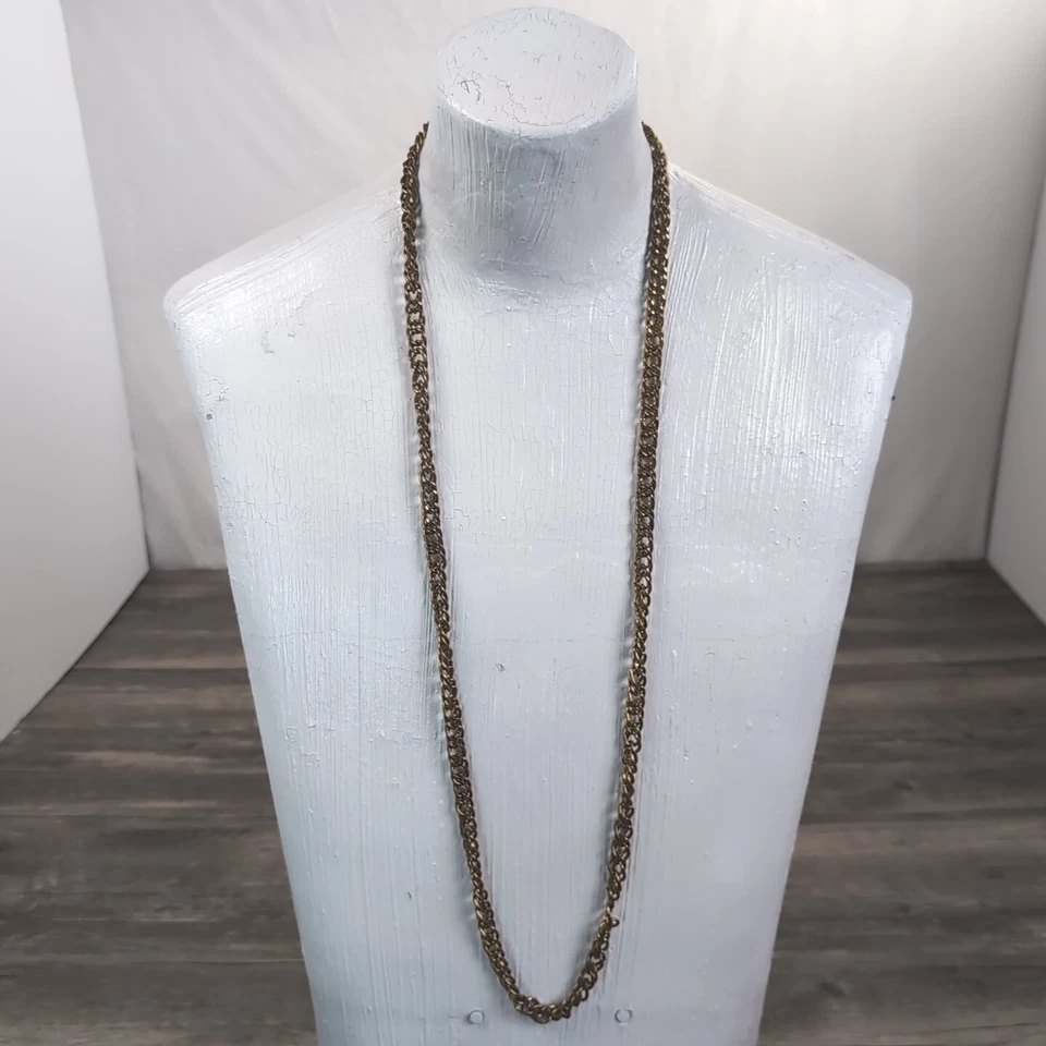 Collar Cadena Oro Halloween Disfraz Accesorio 23" Elegante Vestir Gangsta Años 70 Foto 2 de 4